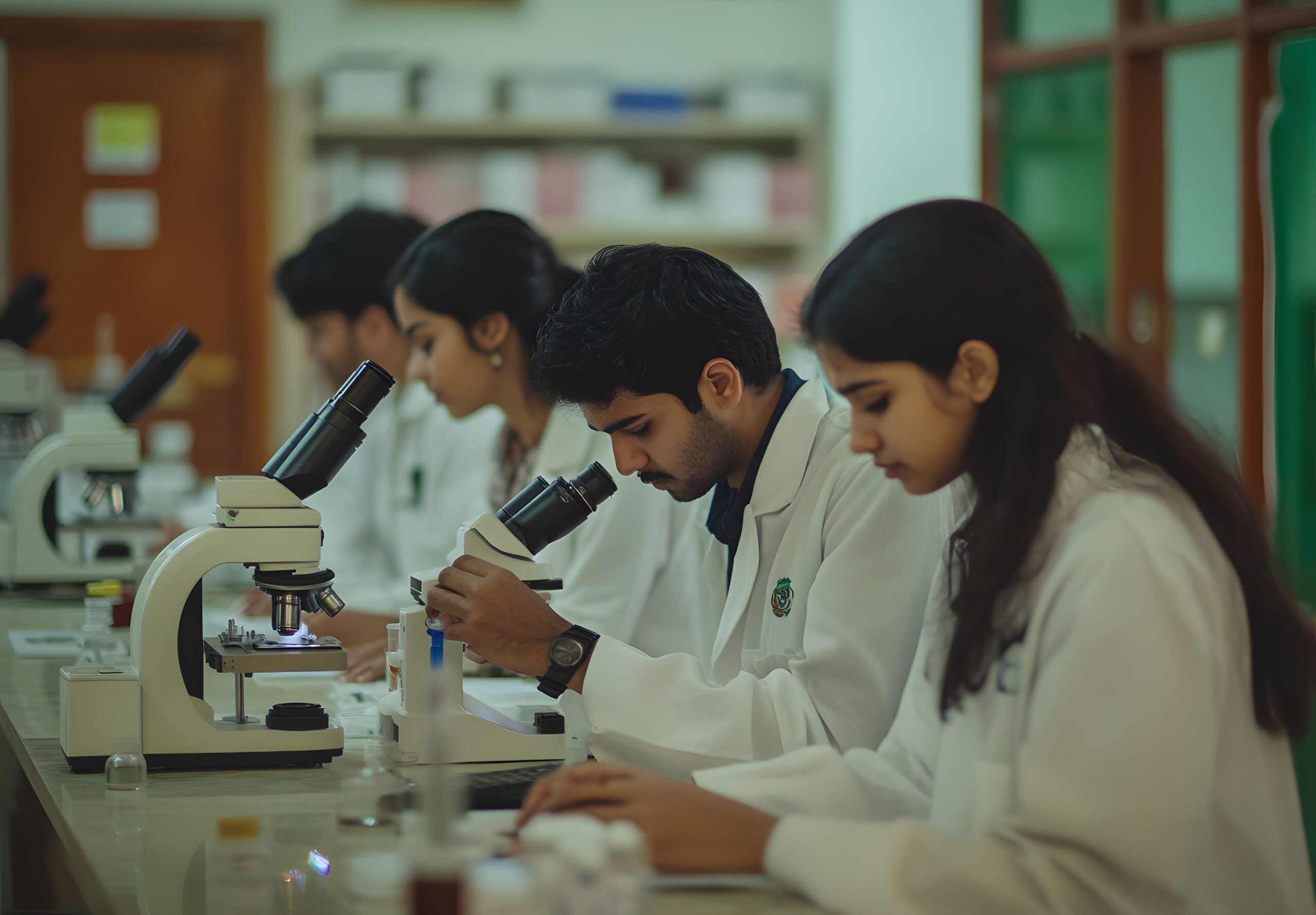 students-looking-through-microscope-lab-with-other-students