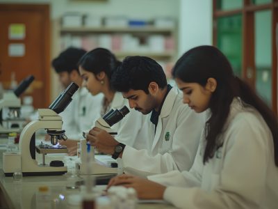 students-looking-through-microscope-lab-with-other-students